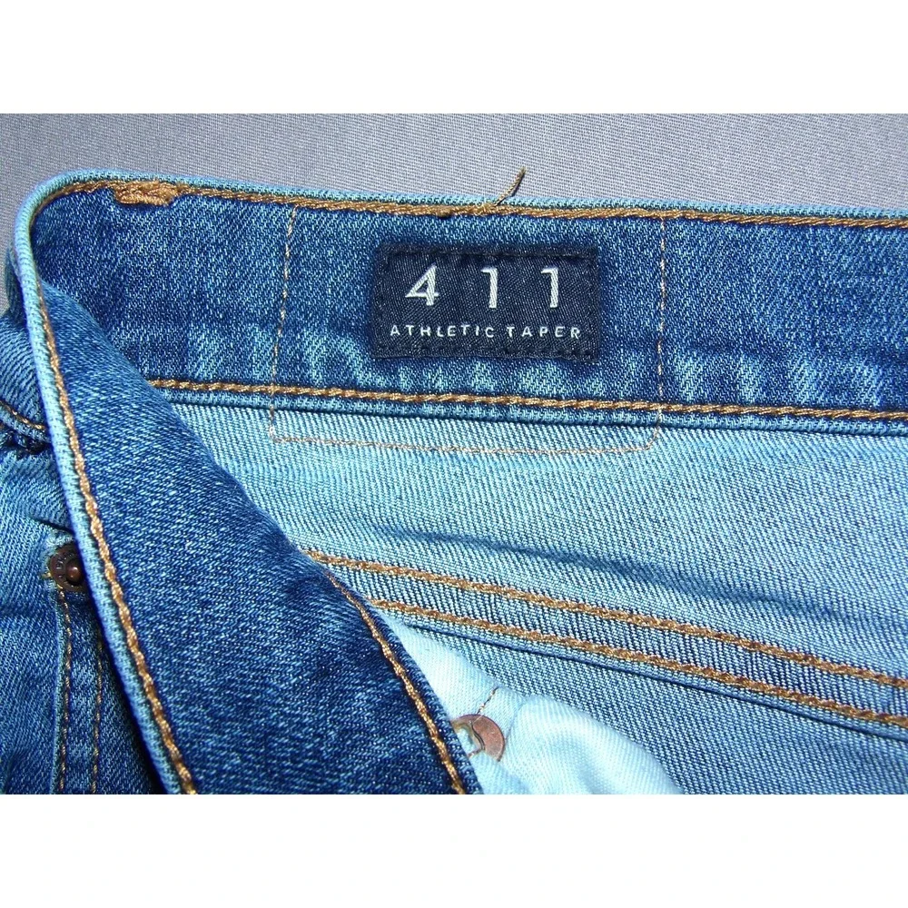 Lucky Brand Medium Wash 411 Athletic Tapered Stretch Denim Jeans Men's 33 X 30
